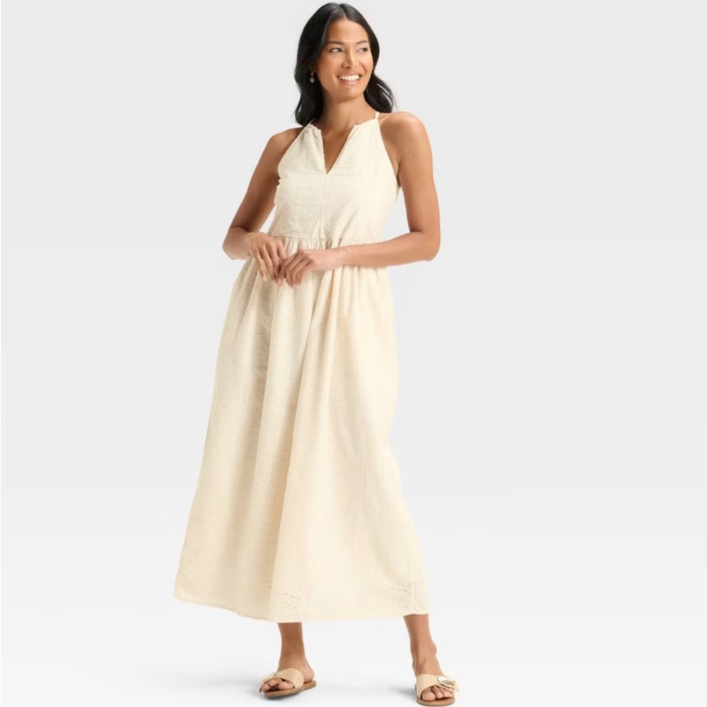 NWT Universal Thread Cream Eyelet Maxi Dress